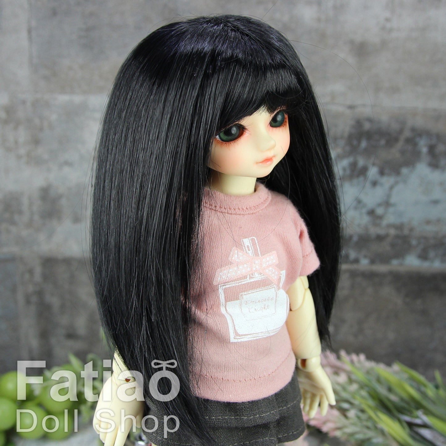 Fatiao - New Dollfie Yo-SD 1/6 BJD - Dolls Wig 6-7 inch - Black