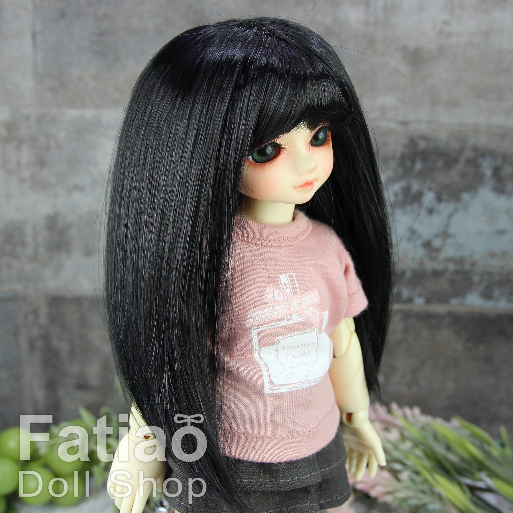 Fatiao - New Dollfie Yo-SD 1/6 BJD - Dolls Wig 6-7 inch - Black