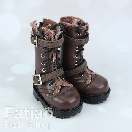 Fatiao - New 1/4 BJD MSD dollfie Cool Boots Dolls Shoes Brown (Size 6cm)