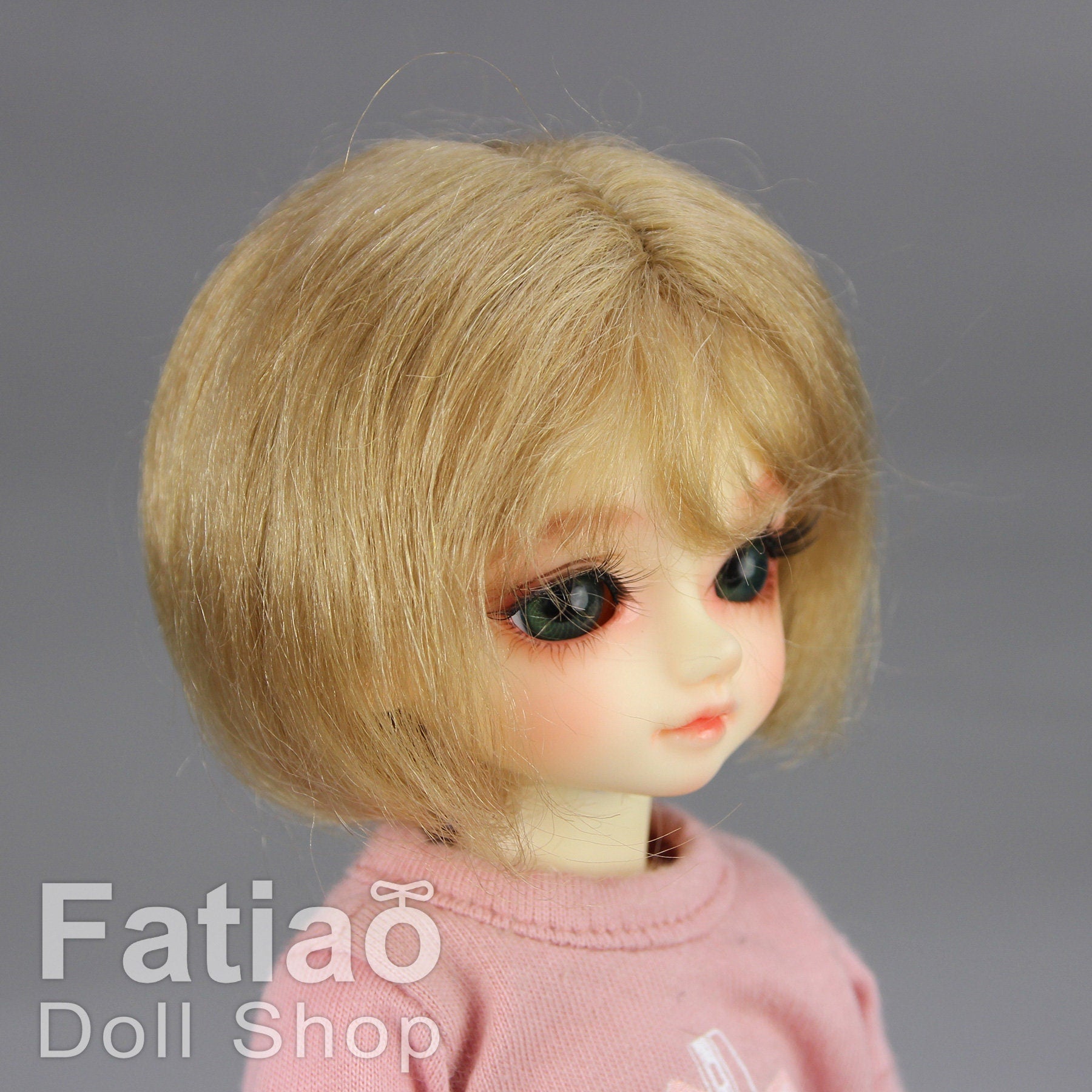 Fatiao - New Dollfie Yo-SD 1/6 BJD Mohair Dolls Wig 6-7 inch - Latte