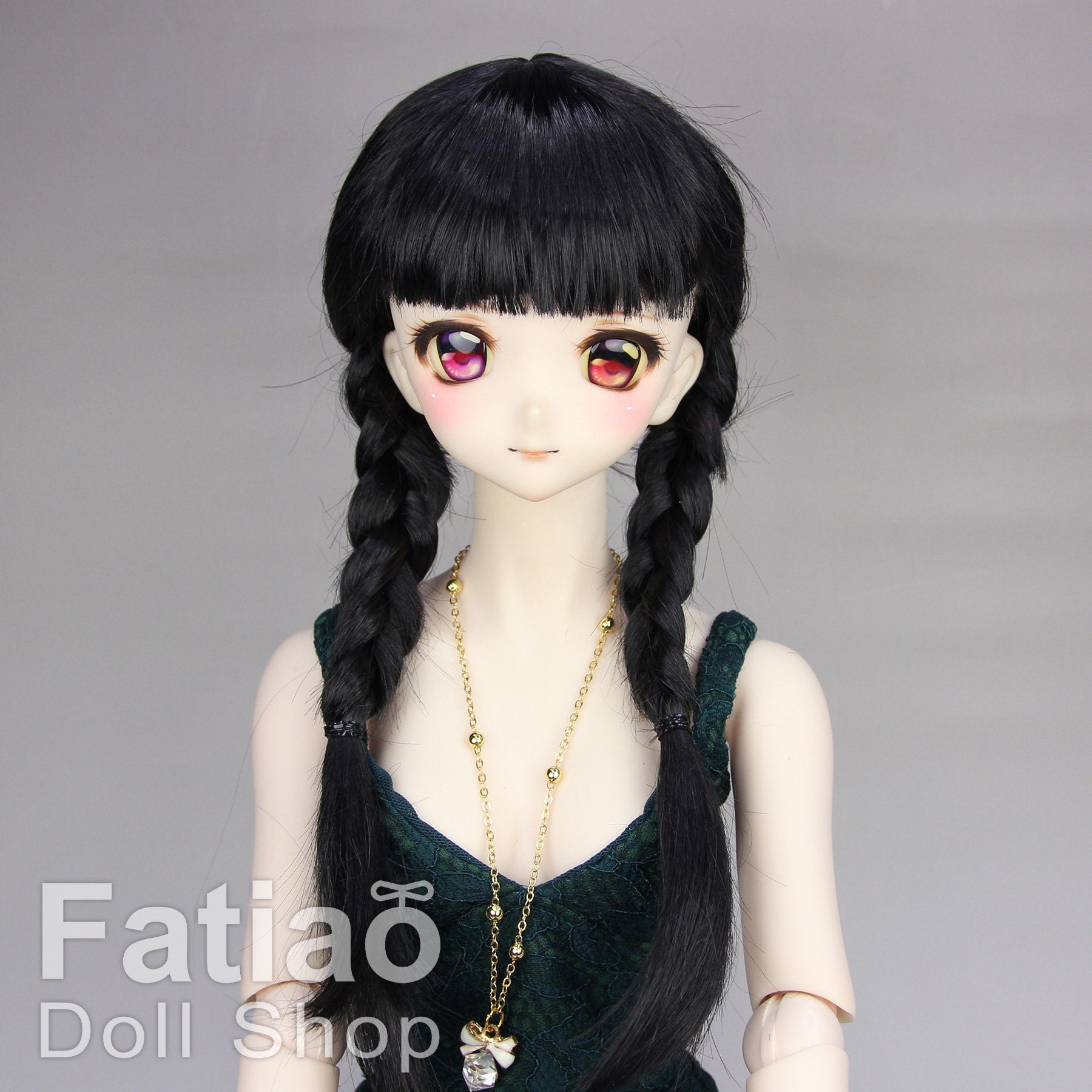 Fatiao - New Dollfie SD DD 1/3 BJD Dolls Wig size 8-9" - Black