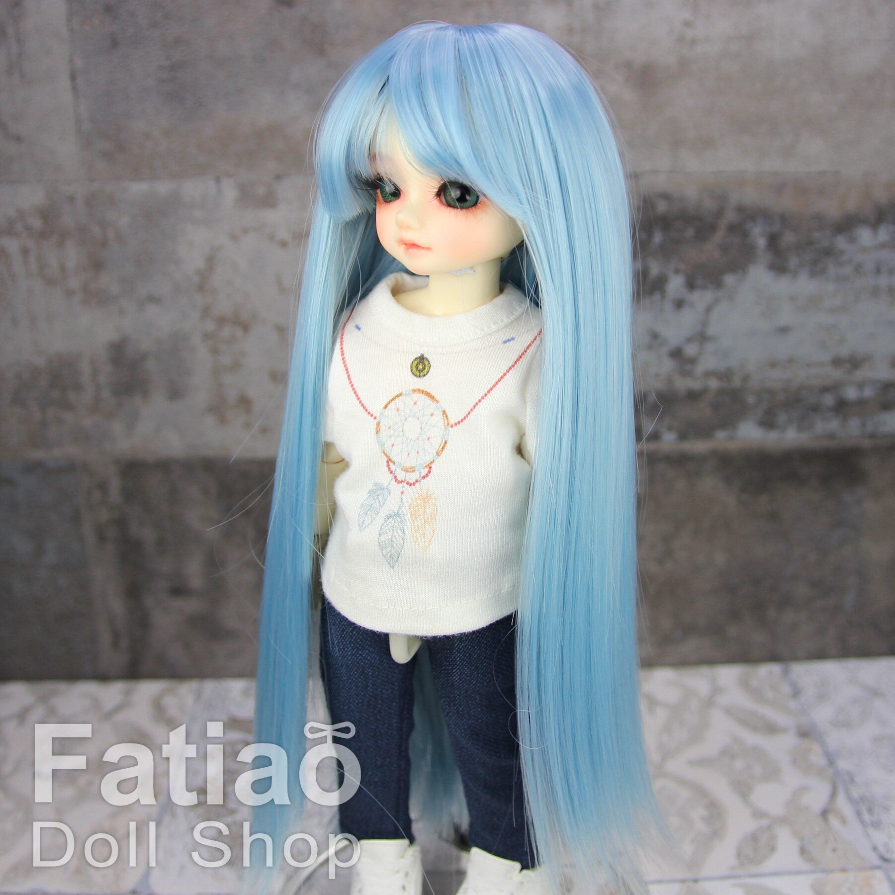 Fatiao - New Dollfie Yo-SD 1/6 BJD - Dolls Wig 6-7 inch - light blue