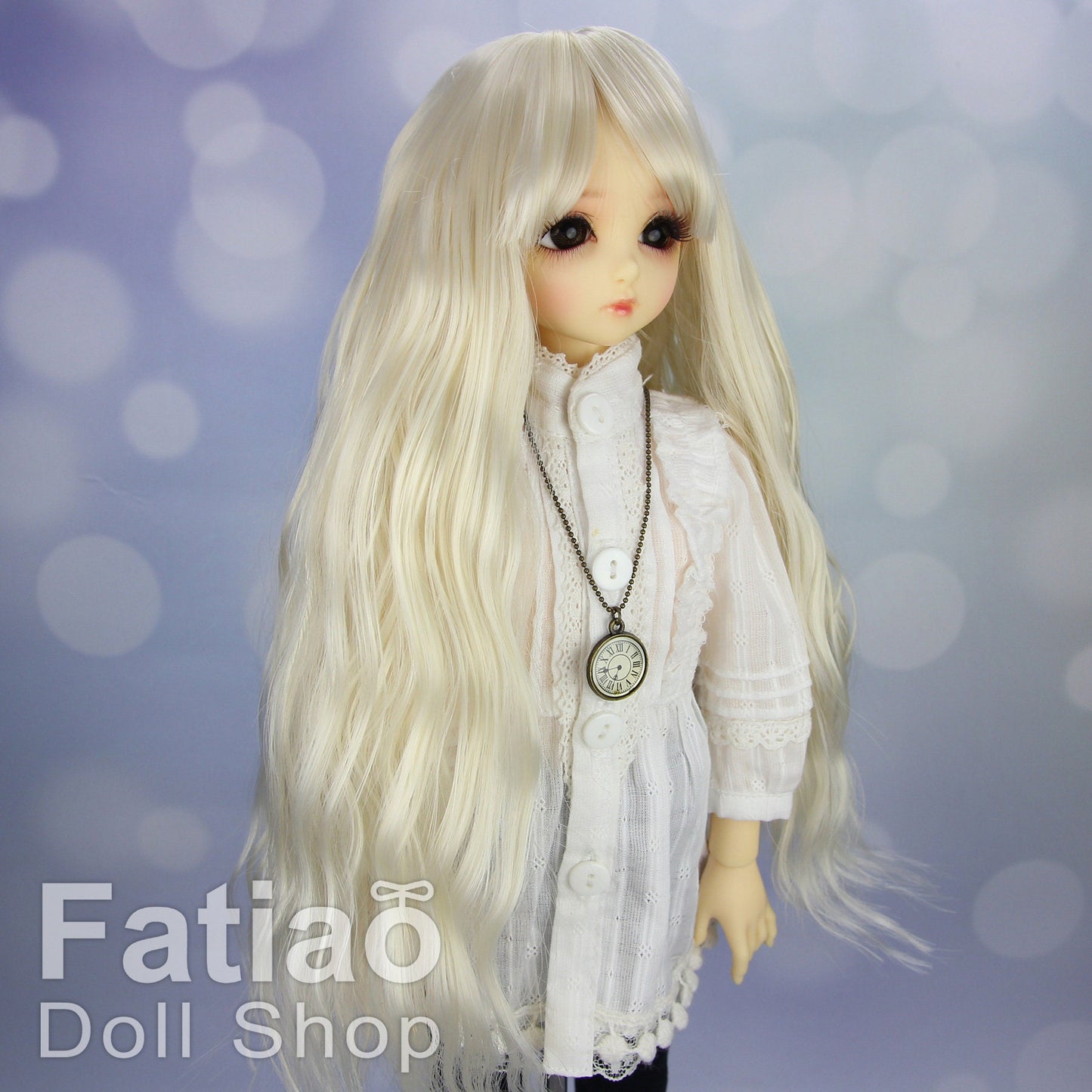 Fatiao - New Dollfie MSD Kaye Wiggs 1/4 BJD MDD - 7-8 inch Dolls Long Curls Wig - Blonde