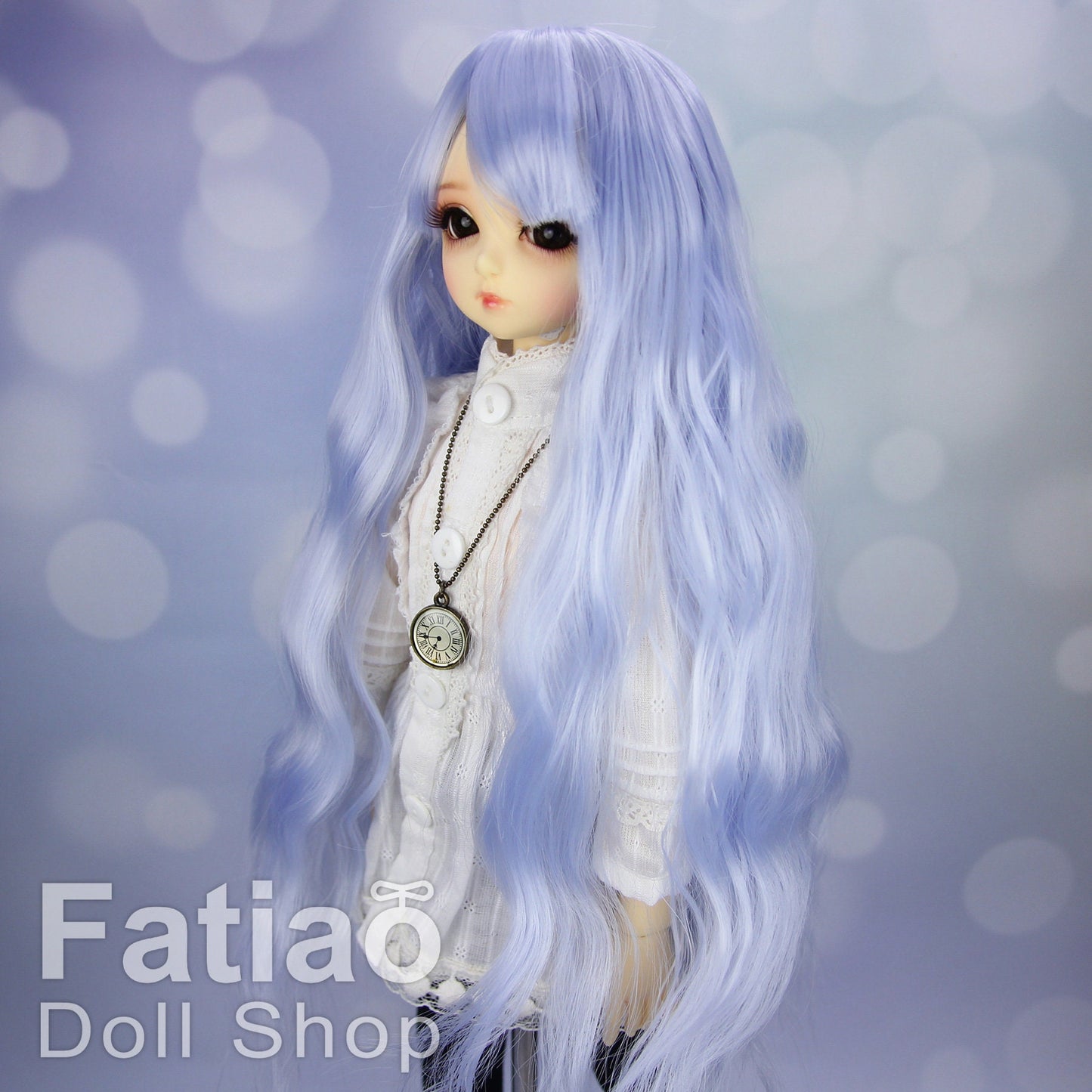 Fatiao - New Dollfie MSD Kaye Wiggs 1/4 BJD MDD - 7-8 inch Dolls Long Curls Wig - Periwinkle