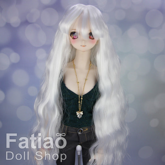 Fatiao - New Dollfie SD 1/3 BJD DD Dolls Long curly Wig size 8-9" - White