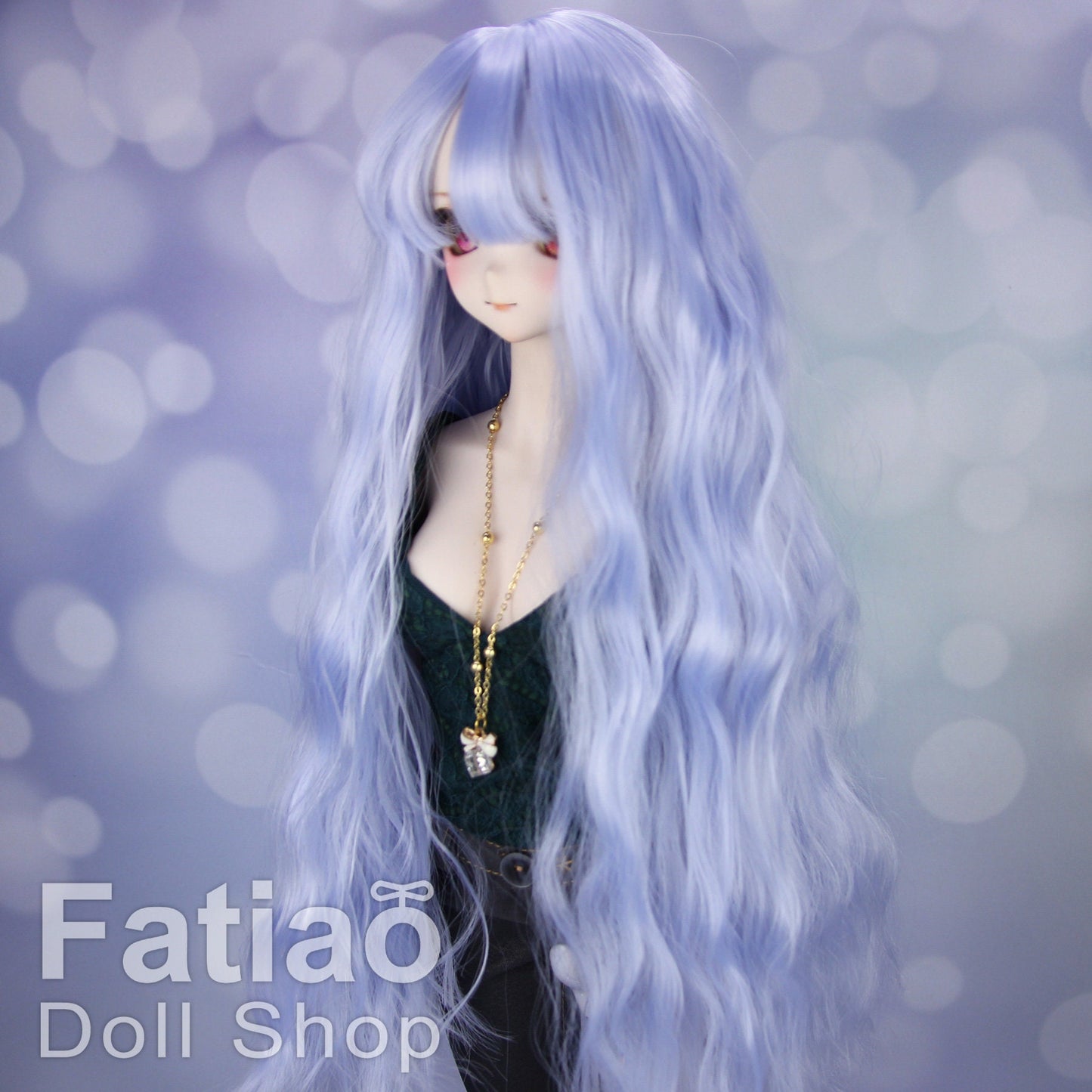 Fatiao - New Dollfie SD 1/3 BJD DD Dolls Long curly Wig size 8-9" - Periwinkle