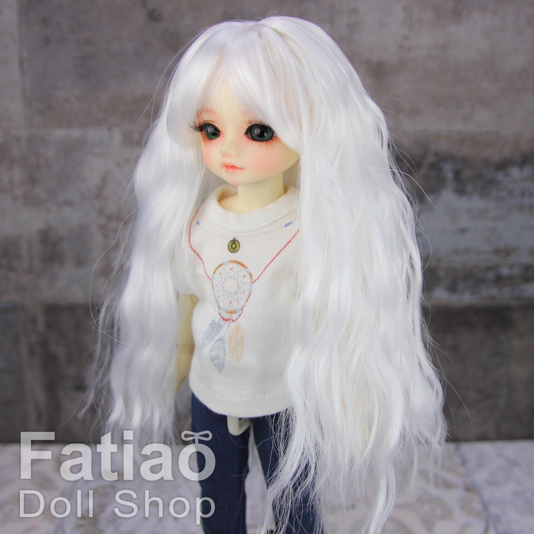 Fatiao - New Dollfie Yo-SD 1/6 BJD - Dolls Wig 6-7 inch - white
