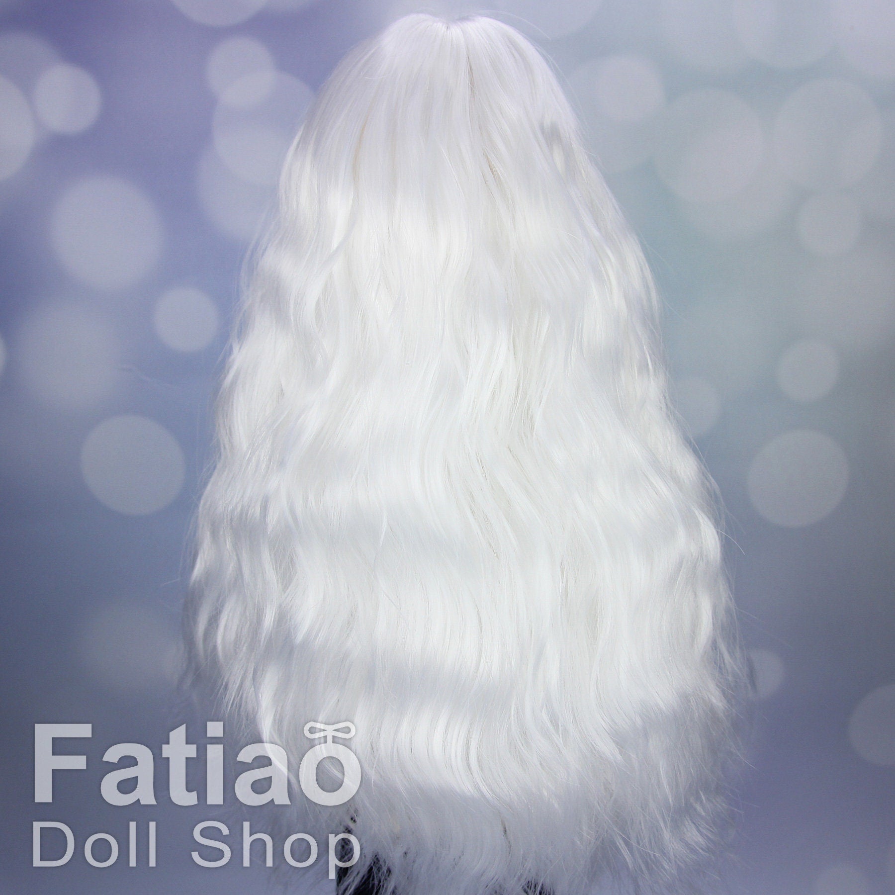 Fatiao - New Dollfie MSD Kaye Wiggs 1/4 BJD MDD - 7-8 inch Dolls Long Curls Wig - White
