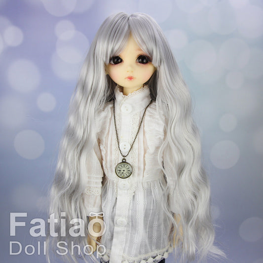 Fatiao - New Dollfie MSD Kaye Wiggs 1/4 BJD MDD - 7-8 inch Dolls Long Curls Wig - silver gray