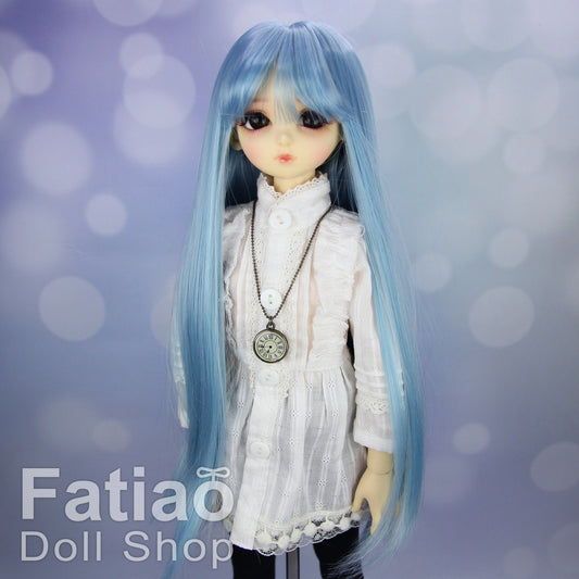 Fatiao - New Dollfie MSD Kaye Wiggs 1/4 BJD MDD - 7-8 inch Dolls Long Wig - light blue