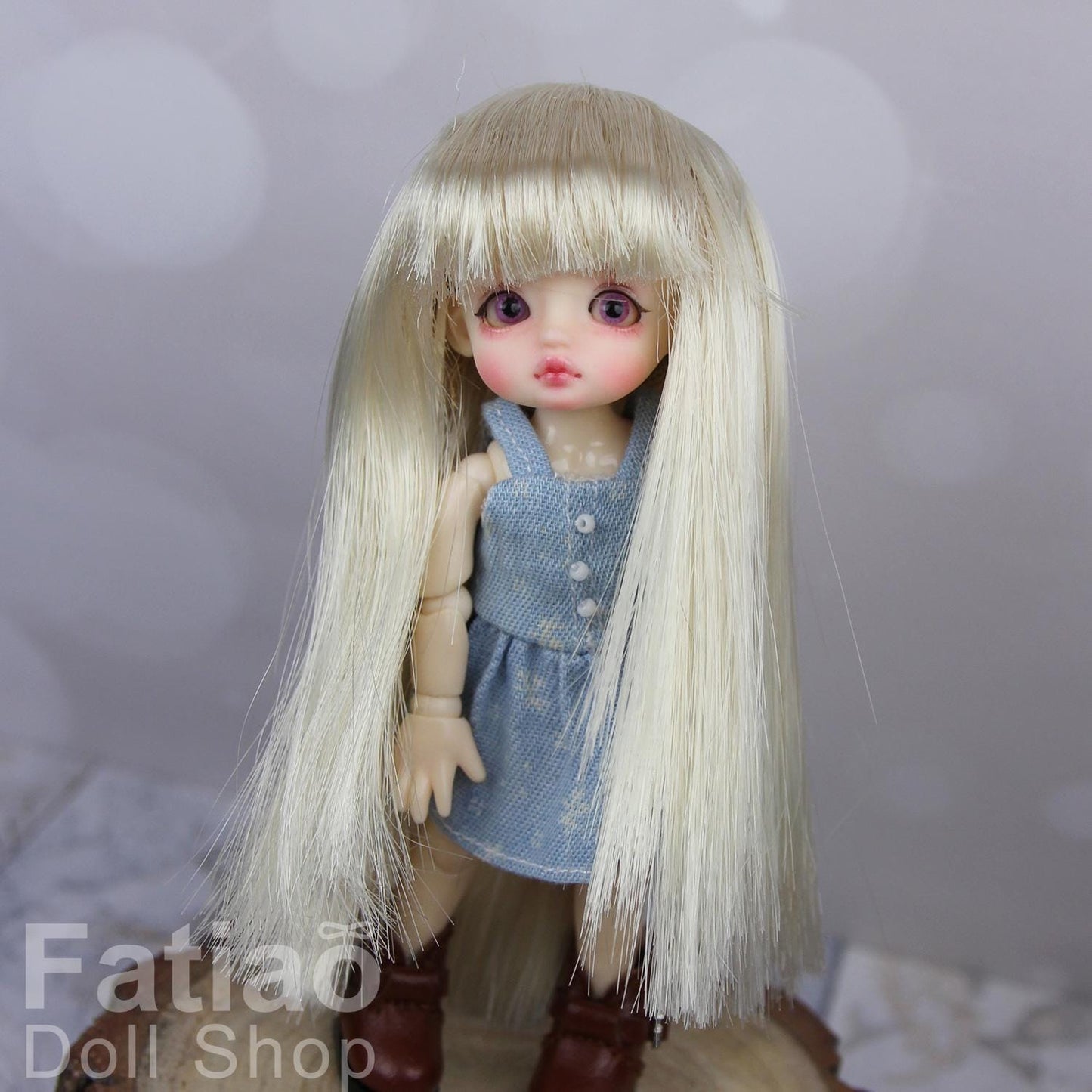 Fatiao - New BJD Dollfie pukipuki brownie 3-4" Doll Wig - Blonde