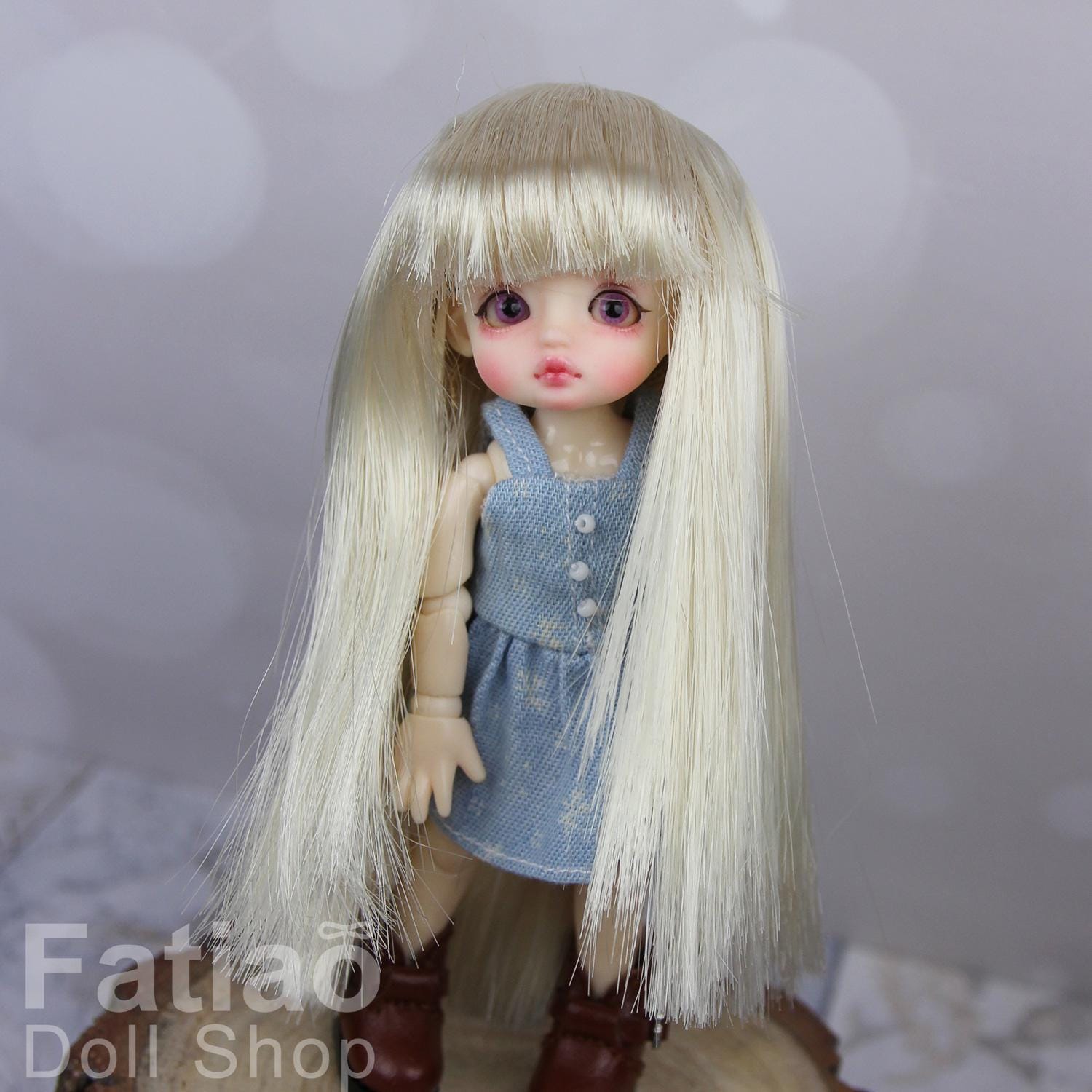 Fatiao - New BJD Dollfie pukipuki brownie 3-4" Doll Wig - Blonde