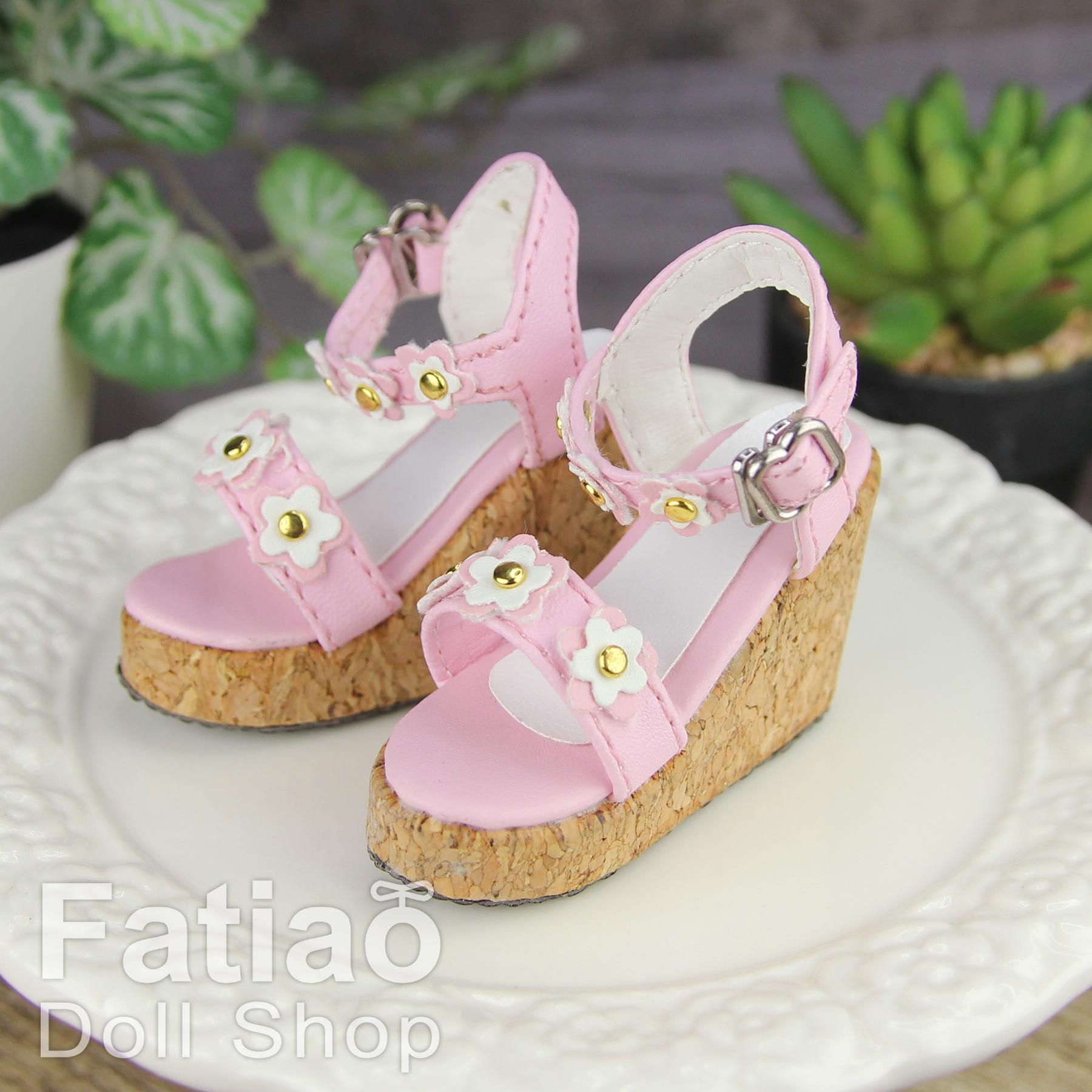 Fatiao - New 1/4 BJD MSD Dollfie Dolls Wedge sandals Shoes - Pink (Size 5cm)