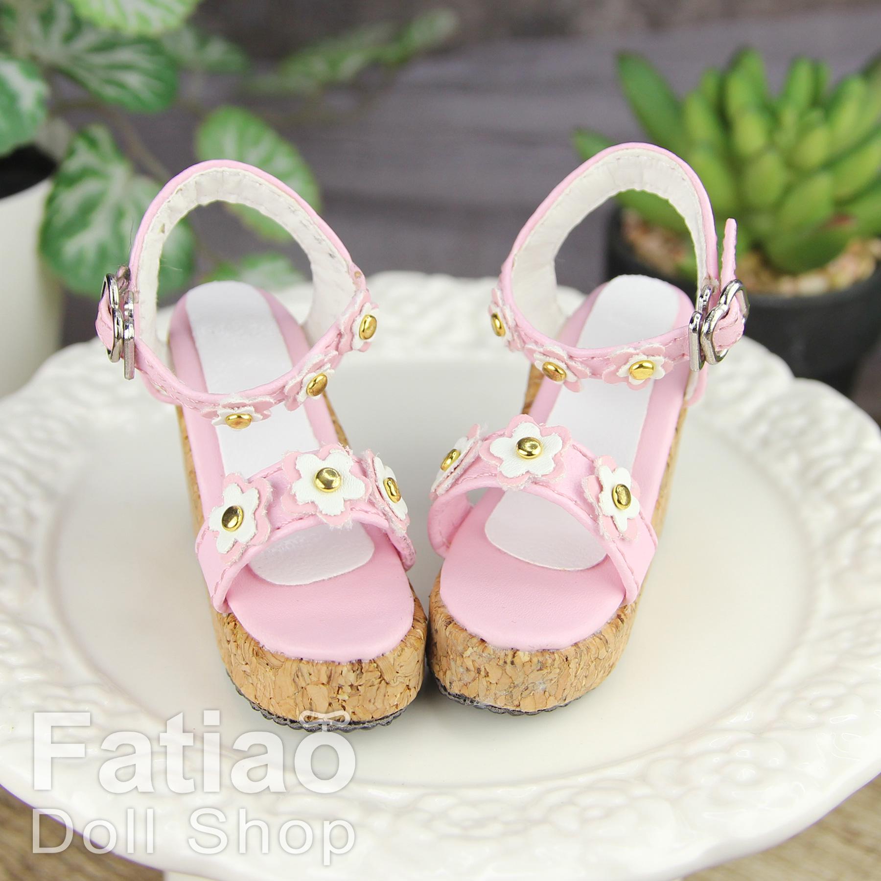 Fatiao - New 1/4 BJD MSD Dollfie Dolls Wedge sandals Shoes - Pink (Size 5cm)