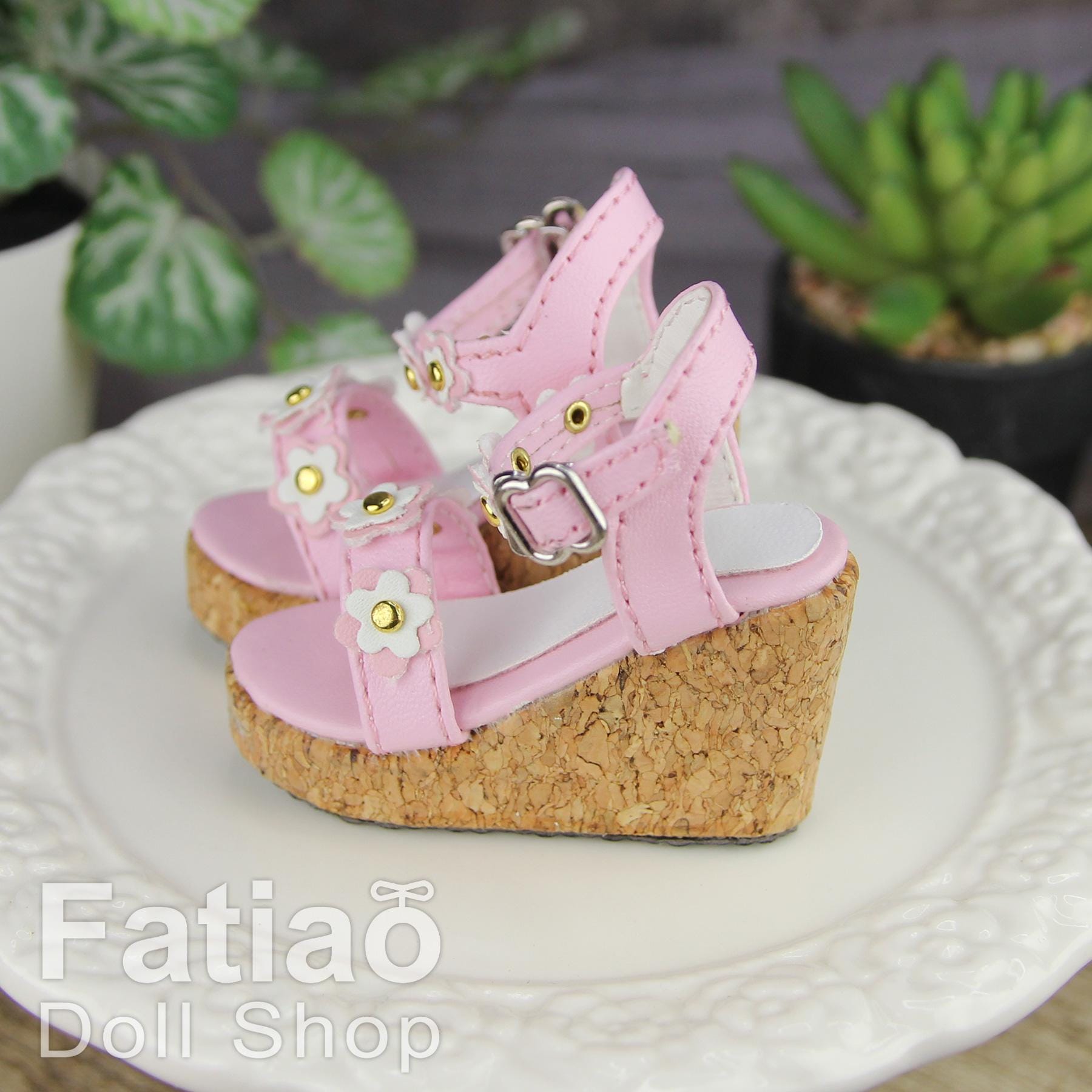 Fatiao - New 1/4 BJD MSD Dollfie Dolls Wedge sandals Shoes - Pink (Size 5cm)