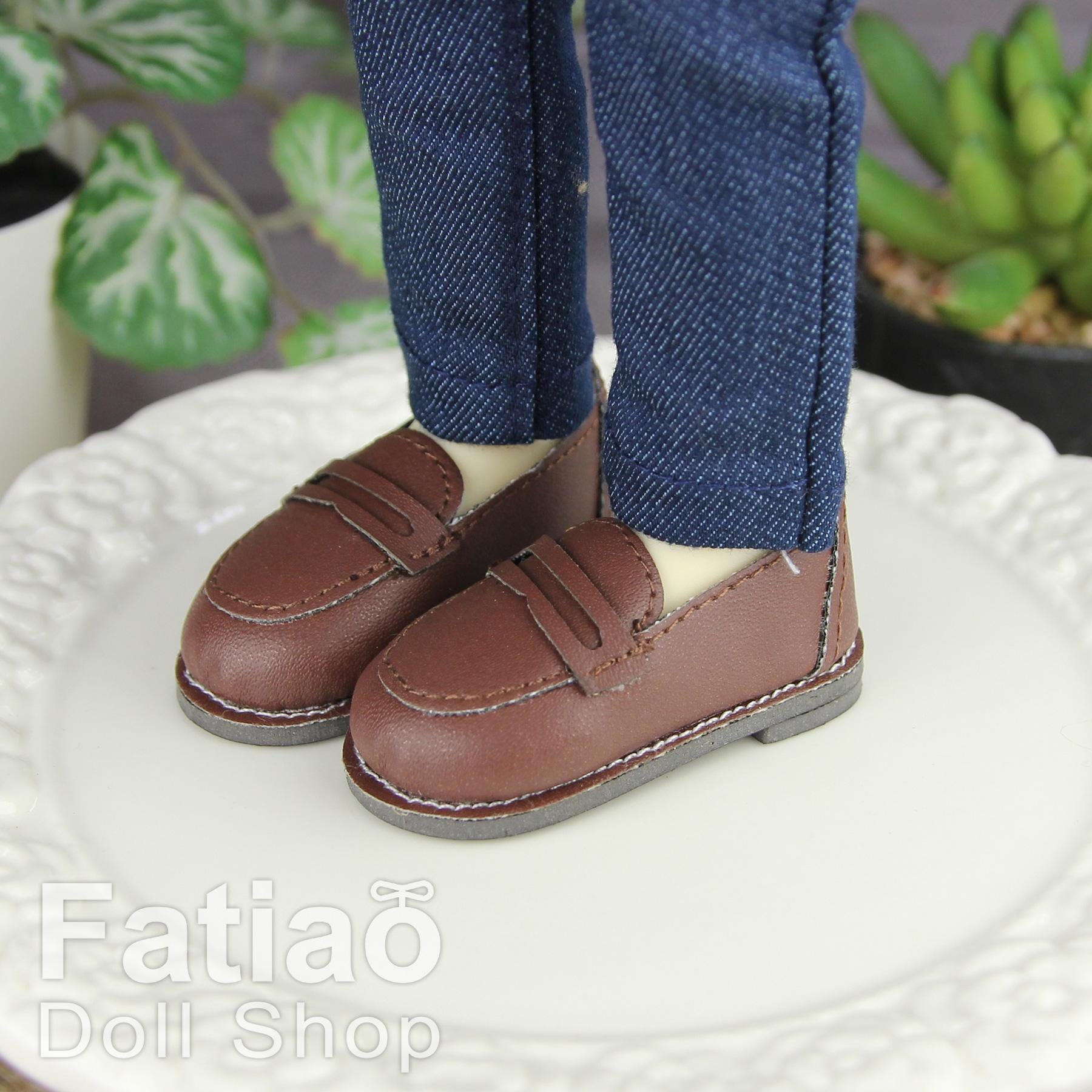 Fatiao - New Dollfie YoSD 1/6 BJD Doll loafer leather Shoes (Size 4.5cm)