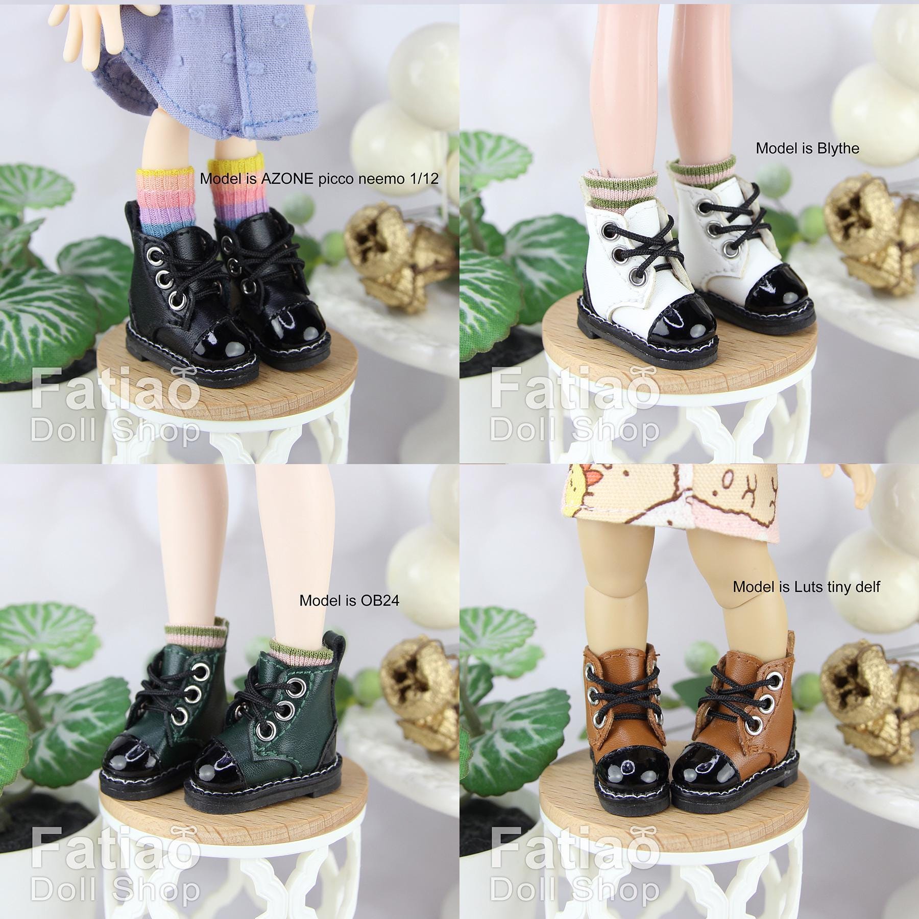 Fatiao - New Lati Yellow Pukifee Luts Tiny Blythe OB24 1/8 BJD Dolls Shoes boots (Size 2.8cm)