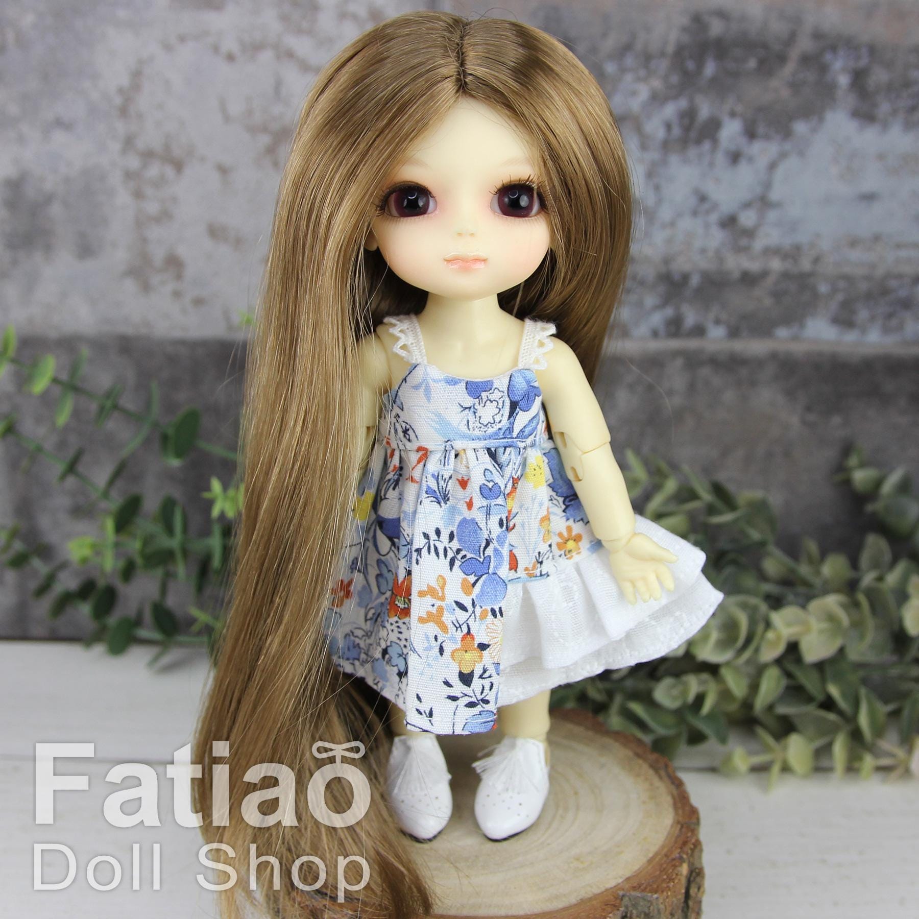 Fatiao - 1/8 BJD Dollfie Lati Yellow Pukifee 5-6" Doll Wig - Latte