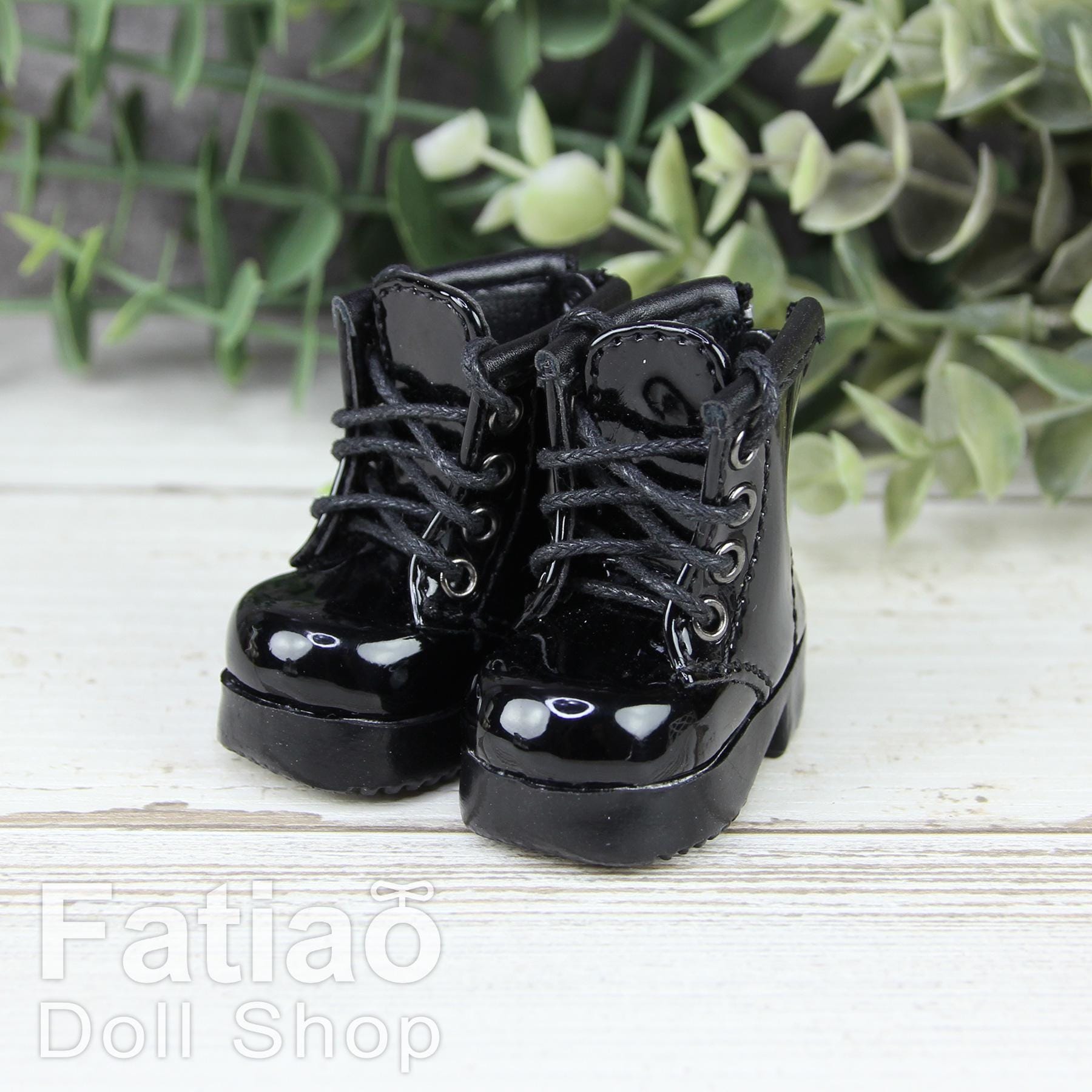 Fatiao - New Dollfie Yo-SD 1/6 BJD Doll Shoes Boots - Black (Size 4.5cm)