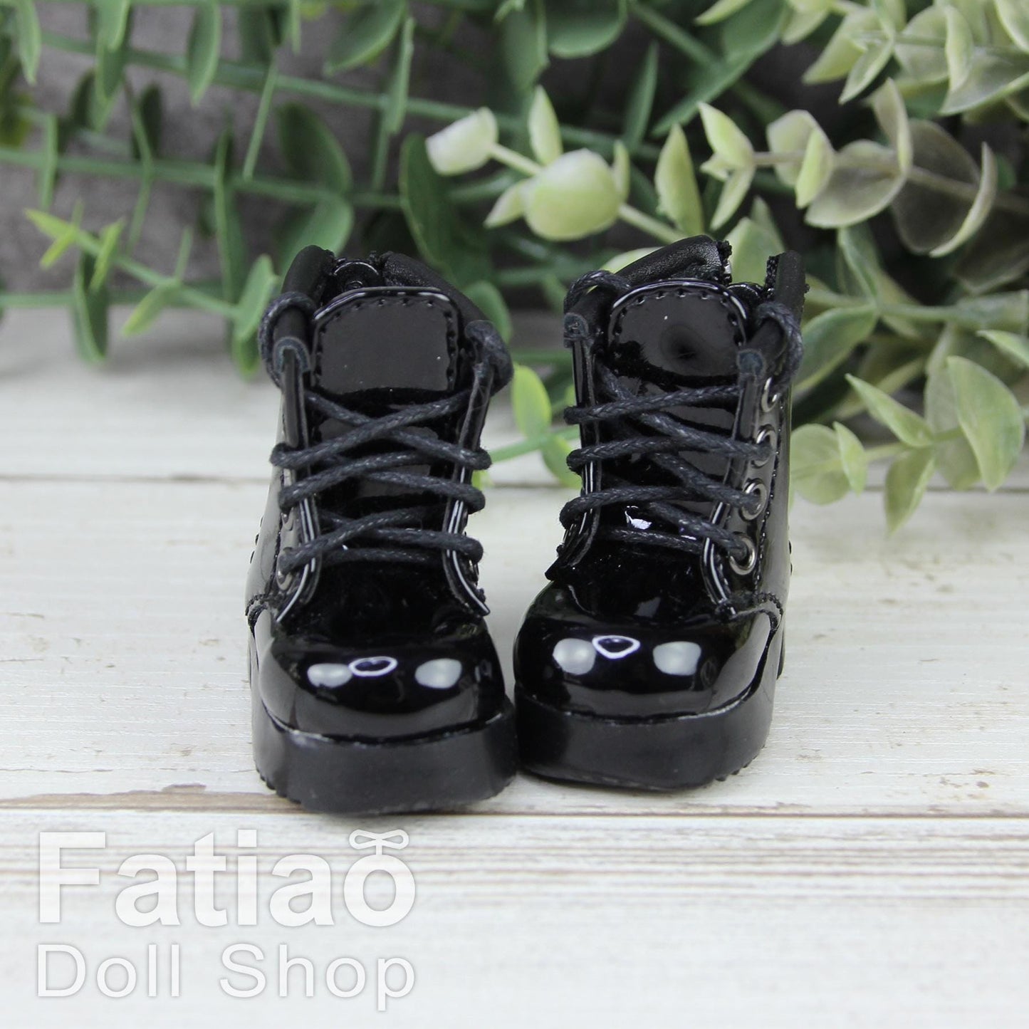 Fatiao - New Dollfie Yo-SD 1/6 BJD Doll Shoes Boots - Black (Size 4.5cm)
