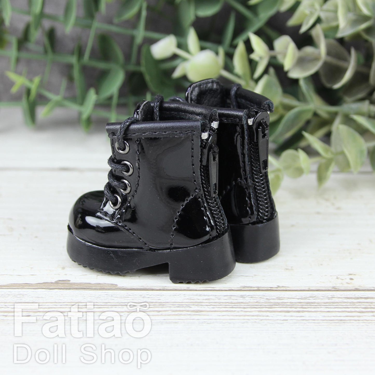 Fatiao - New Dollfie Yo-SD 1/6 BJD Doll Shoes Boots - Black (Size 4.5cm)