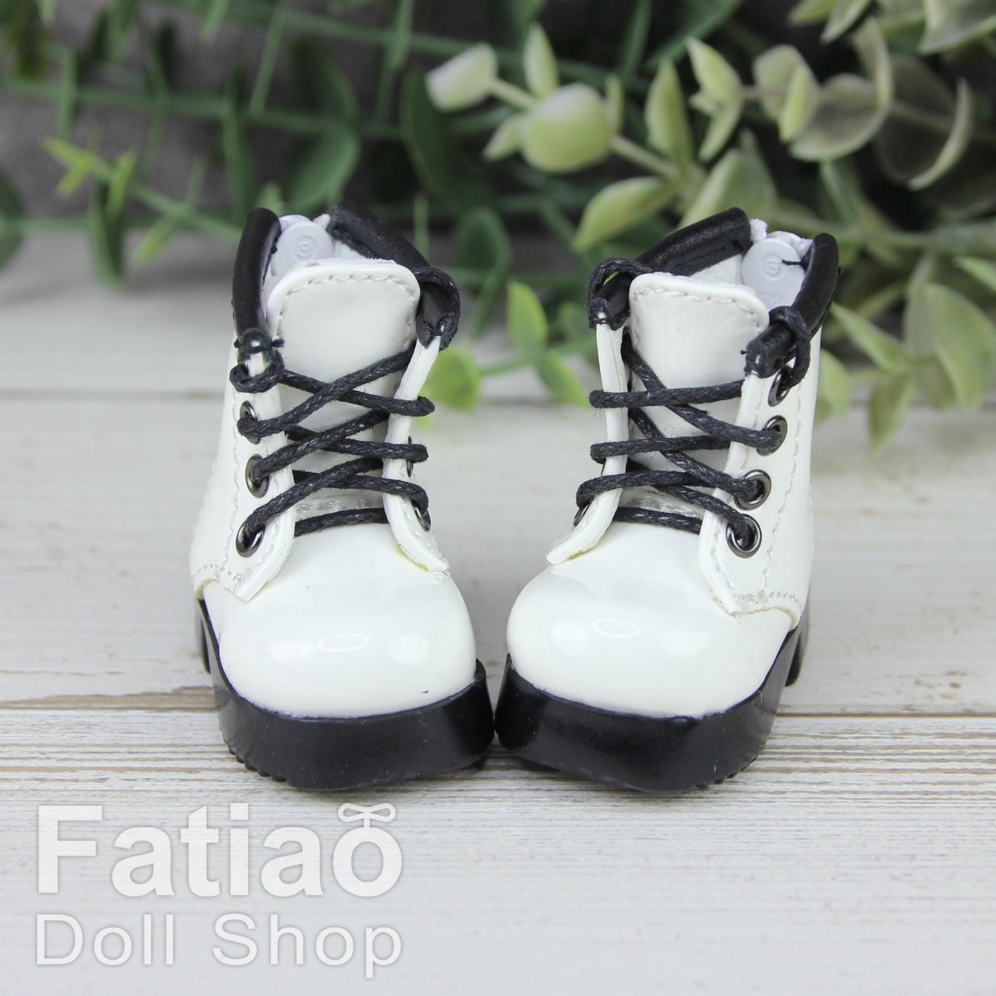 Fatiao - New Dollfie Yo-SD 1/6 BJD Doll Shoes Martin Boots - White (Size 4.5cm)