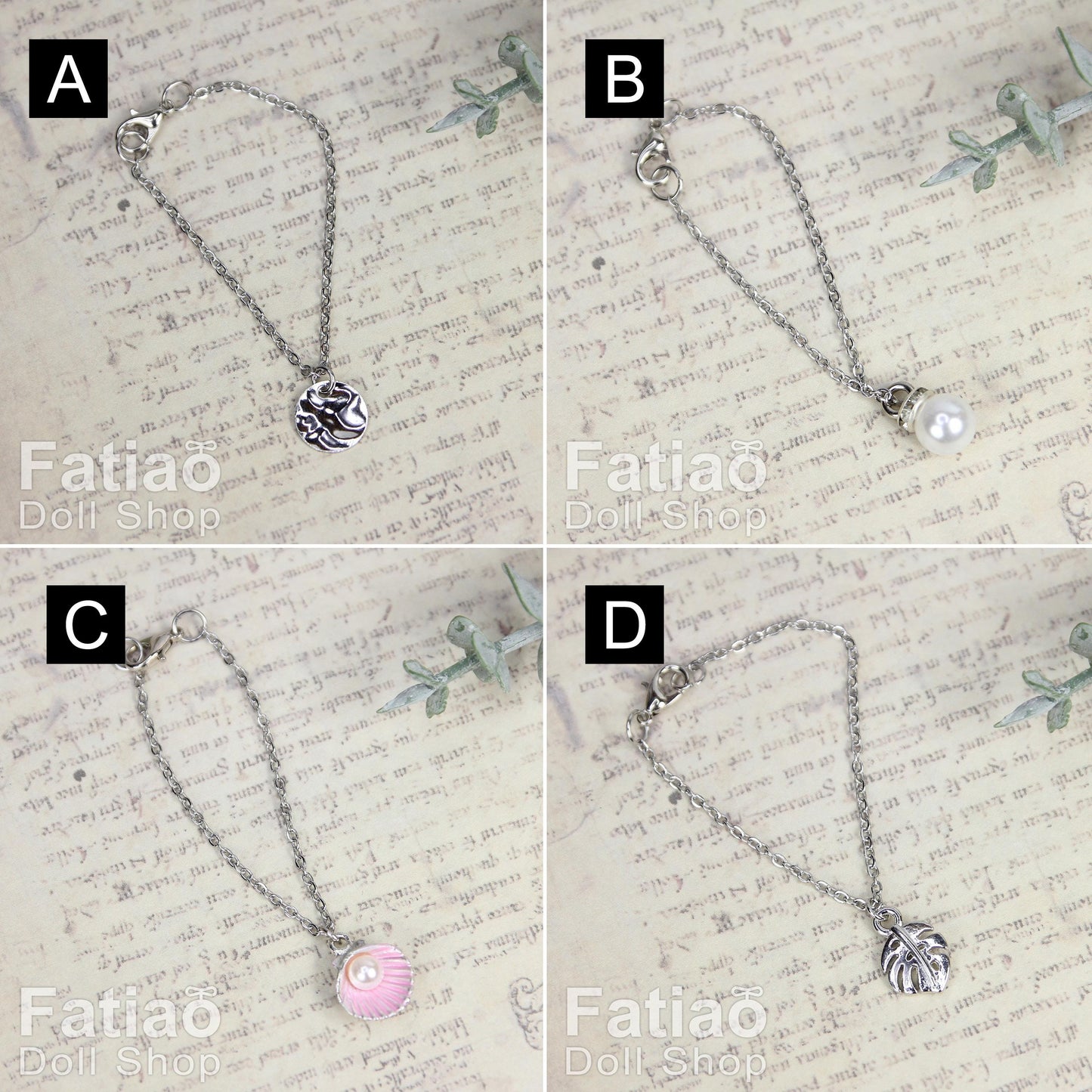 Dolls silver Necklace for 1/3 BJD SD DD Smart Doll 1/4MSD