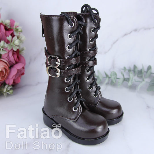 Fatiao - New 1/3 BJD Dollfie DD Dolls Shoes Boots - Dk Brown (Size 6.5cm)