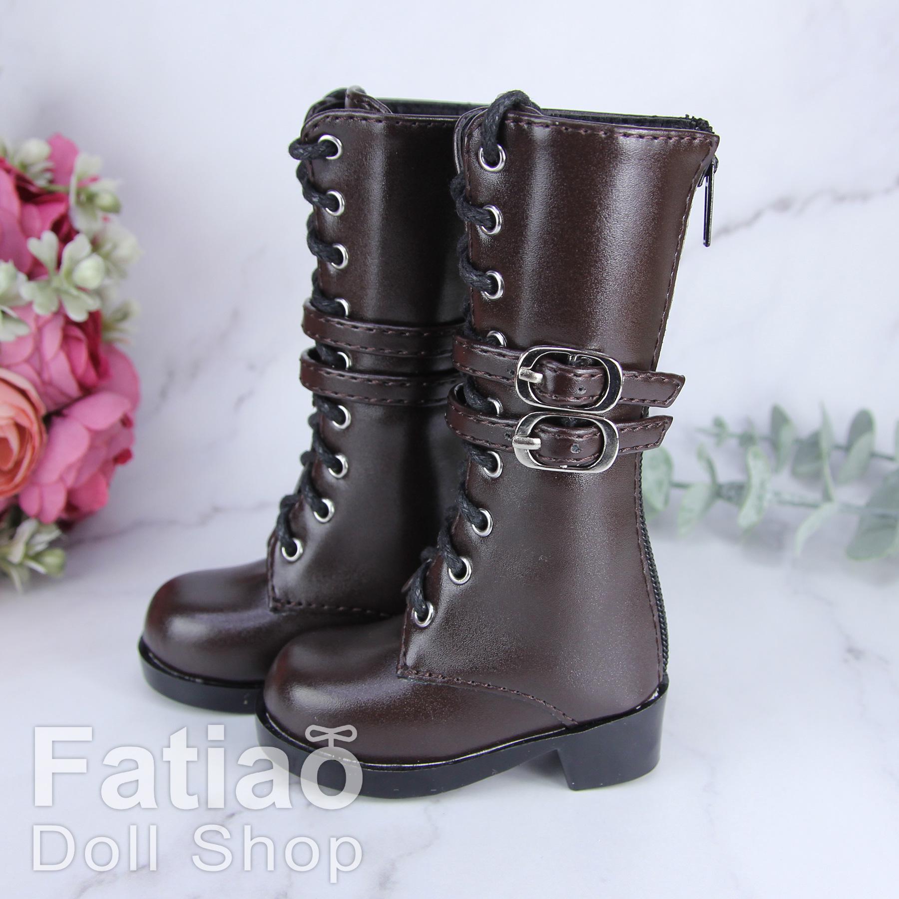 Fatiao - New 1/3 BJD Dollfie DD Dolls Shoes Boots - Dk Brown (Size 6.5cm)