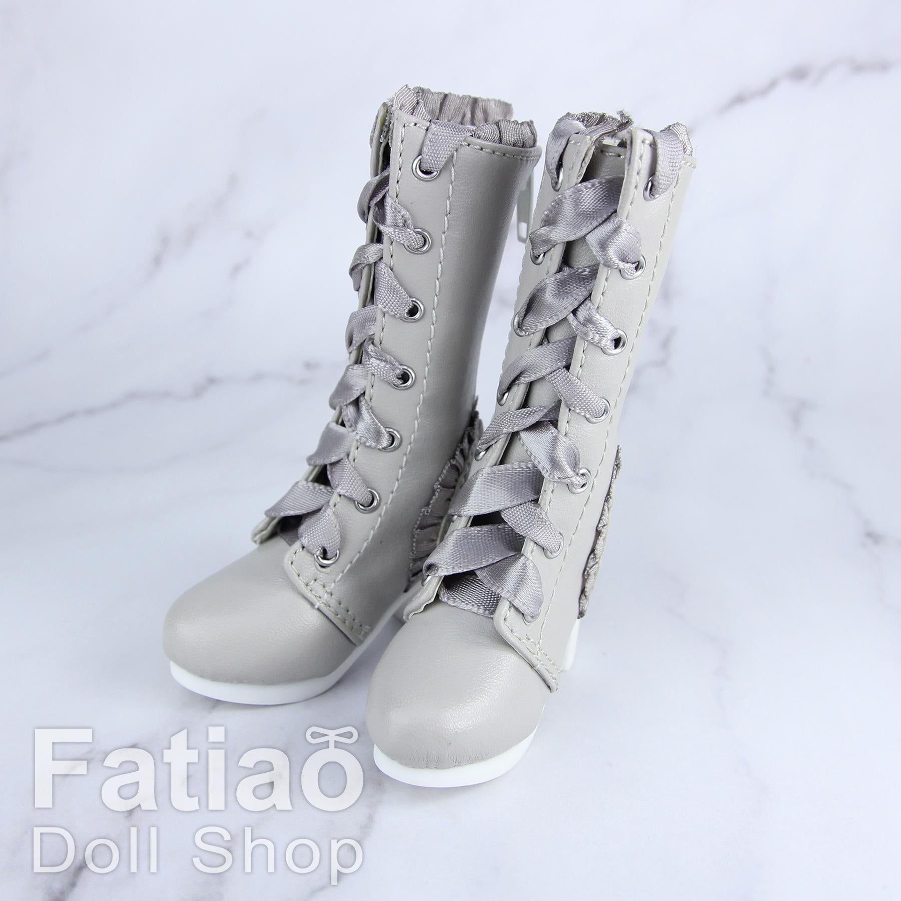 Fatiao - New 1/4 BJD MSD Dollfie Dolls Shoes high-heel boots -Gray (Size 5.5cm)
