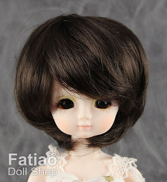 Fatiao - New Dollfie little pullip DAL Nendoroid BJD Dolls Wig - size 4-5" - Deep Brown