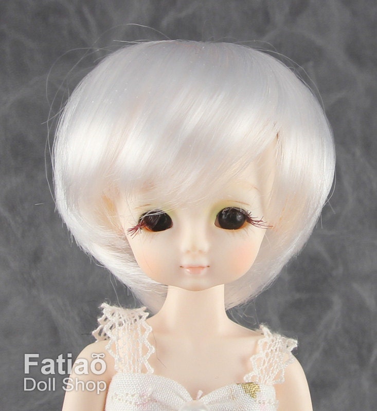 Fatiao - New Dollfie little pullip DAL Nendoroid BJD Dolls Wig - size 4-5" - White