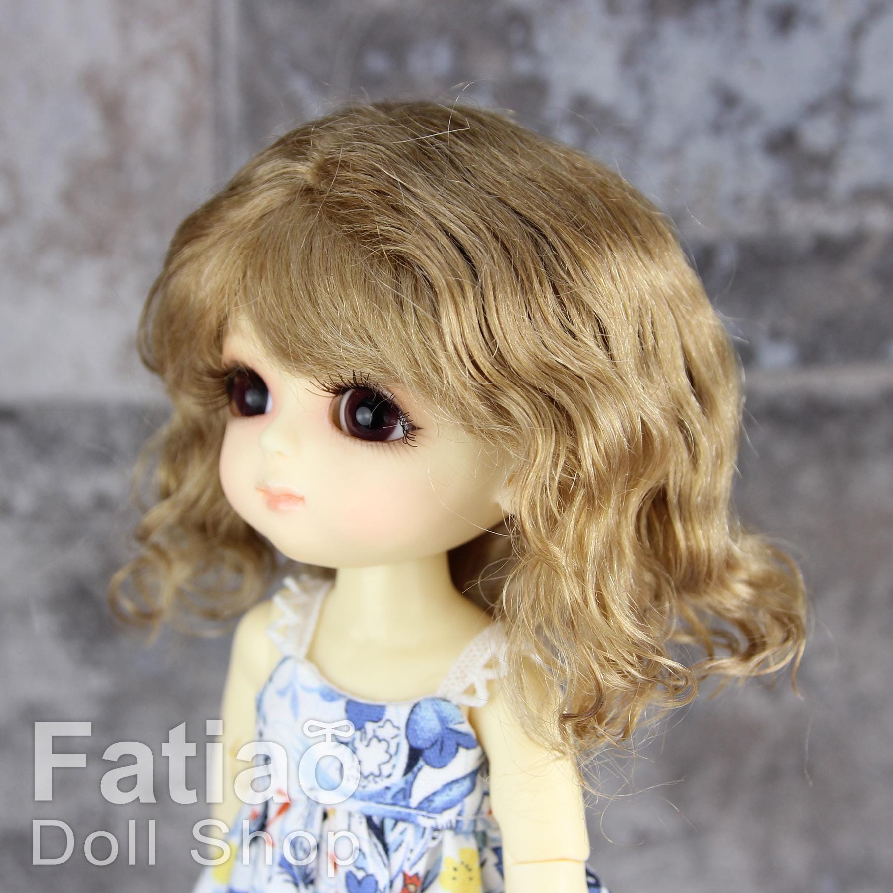 Fatiao - BJD Dollfie Lati Yellow Pukifee 5-6 inch Mohair Doll Wig - Latte