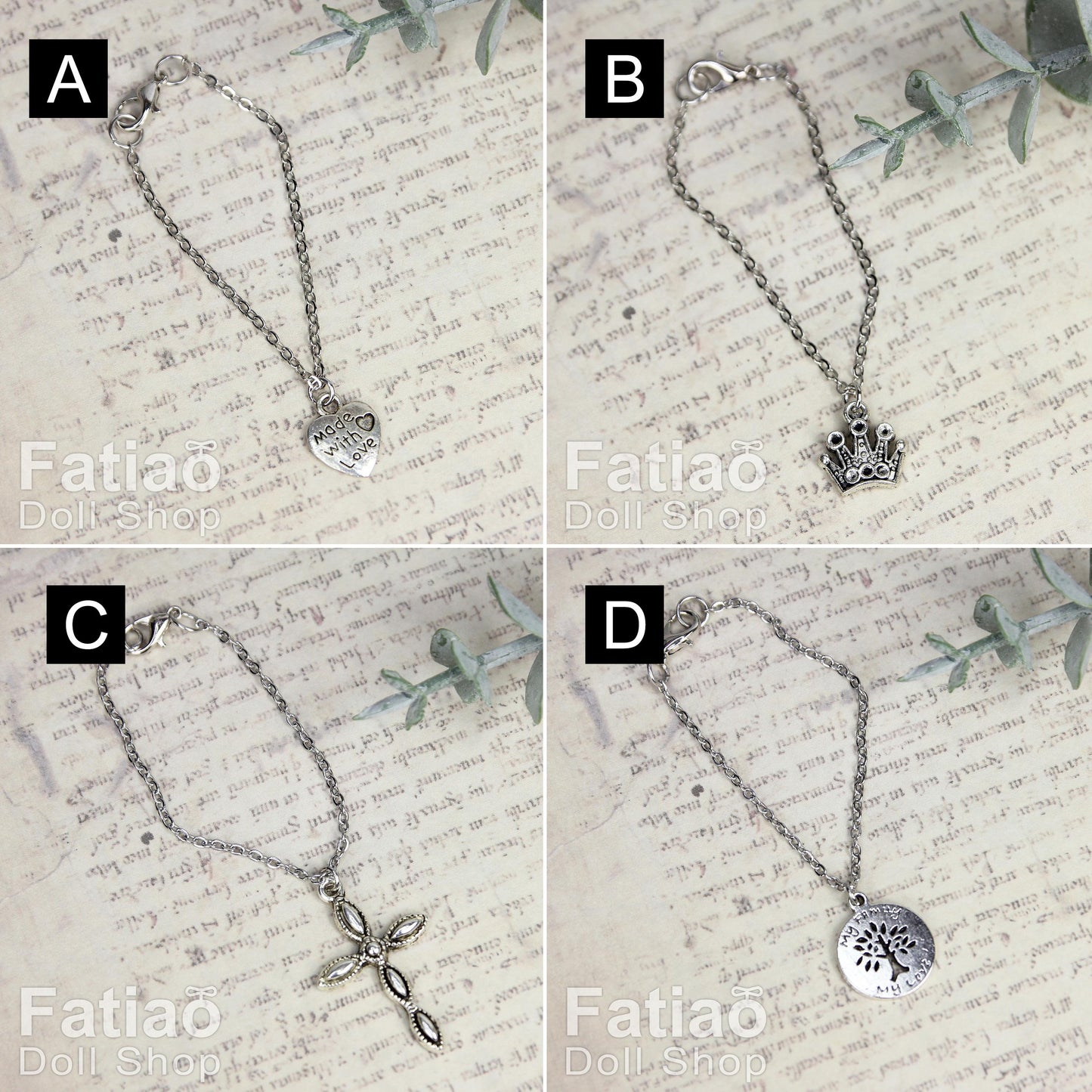 Dolls silver Necklace for 1/3 BJD SD DD Smart Doll 1/4MSD