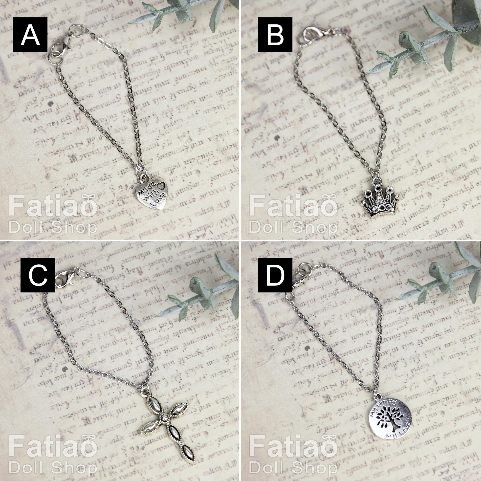 Dolls silver Necklace for 1/3 BJD SD DD Smart Doll 1/4MSD
