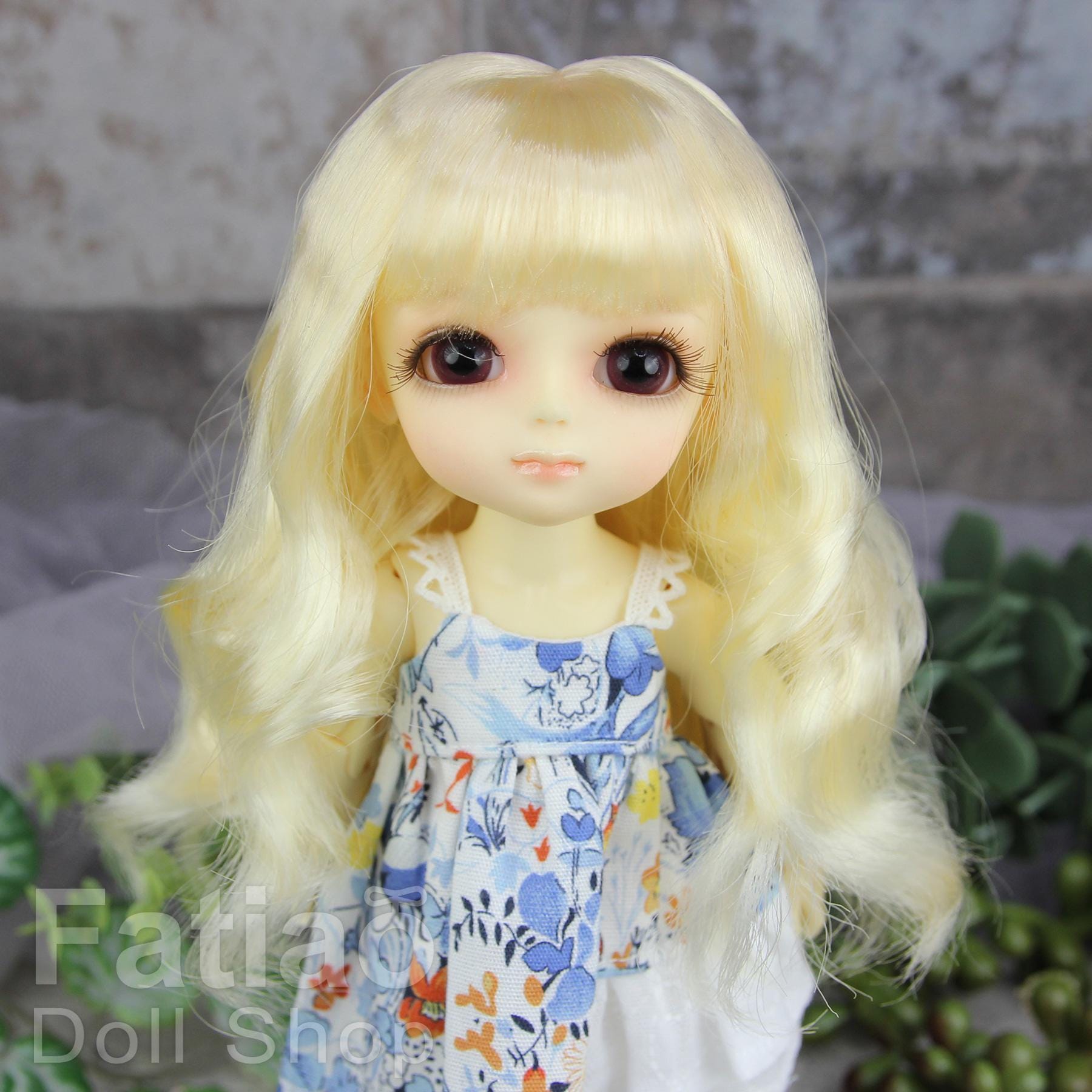Fatiao - Dollfie Lati Yellow Pukifee 5-6" Soft fiber Doll Wig Pure Blonde