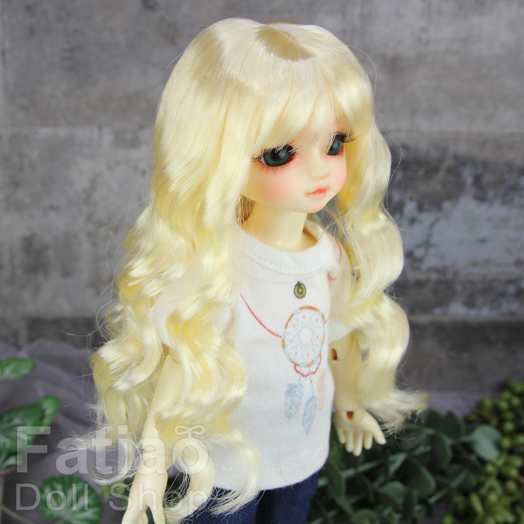 Fatiao - New Dollfie Yo-SD 1/6 BJD - Soft fiber Dolls Wig 6-7 inch - Pure Blonde