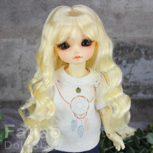 Fatiao - New Dollfie Yo-SD 1/6 BJD - Soft fiber Dolls Wig 6-7 inch - Pure Blonde