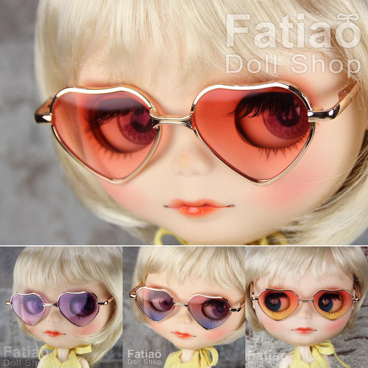 New Dolls fashion Sunglasses Glasses fit Blythe - Heart
