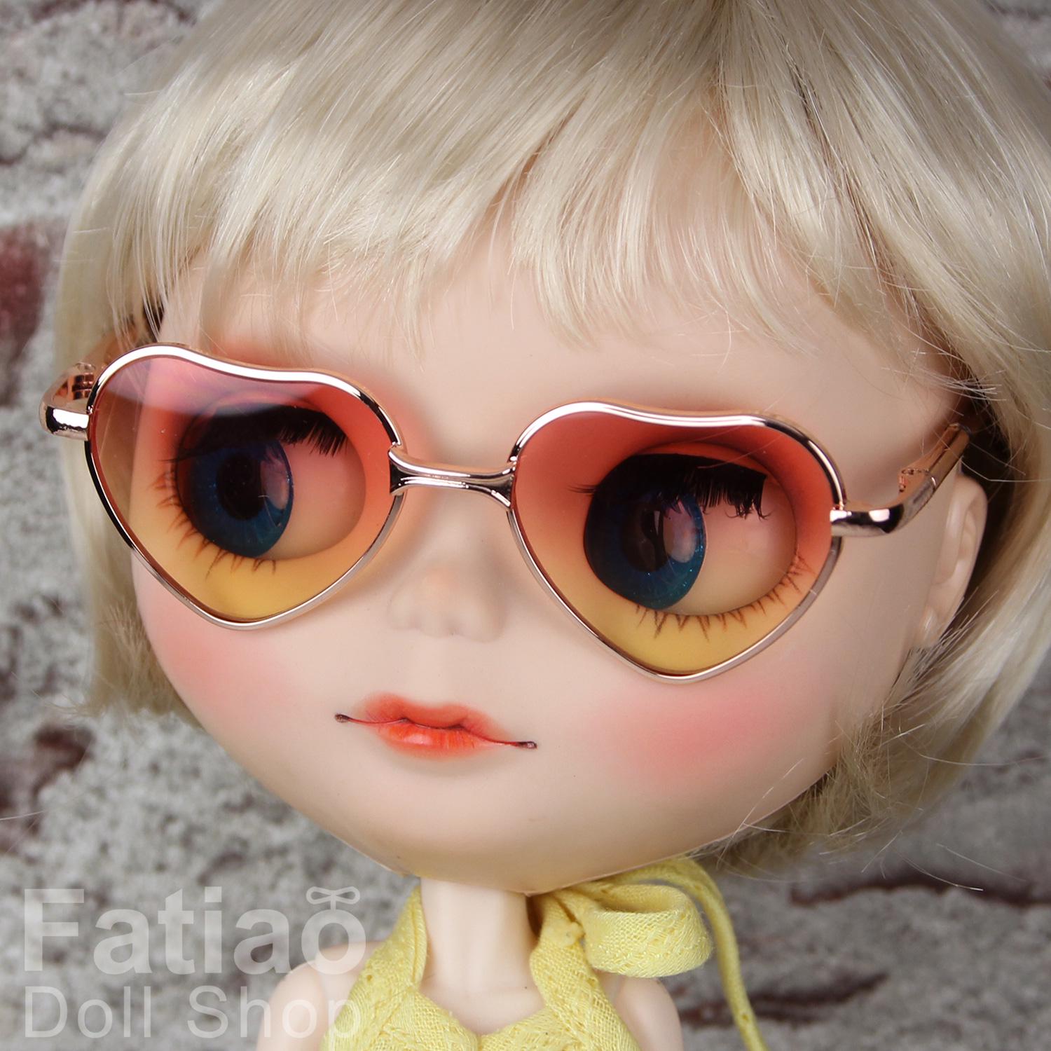 New Dolls fashion Sunglasses Glasses fit Blythe - Heart
