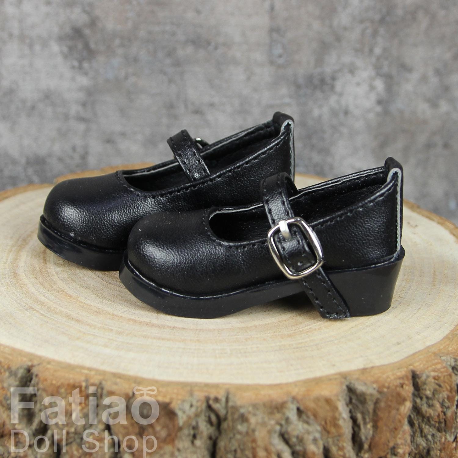 Fatiao - New 1/4 BJD MSD Dollfie Dolls Mary Jane Shoes - Black (Size 5.5cm)