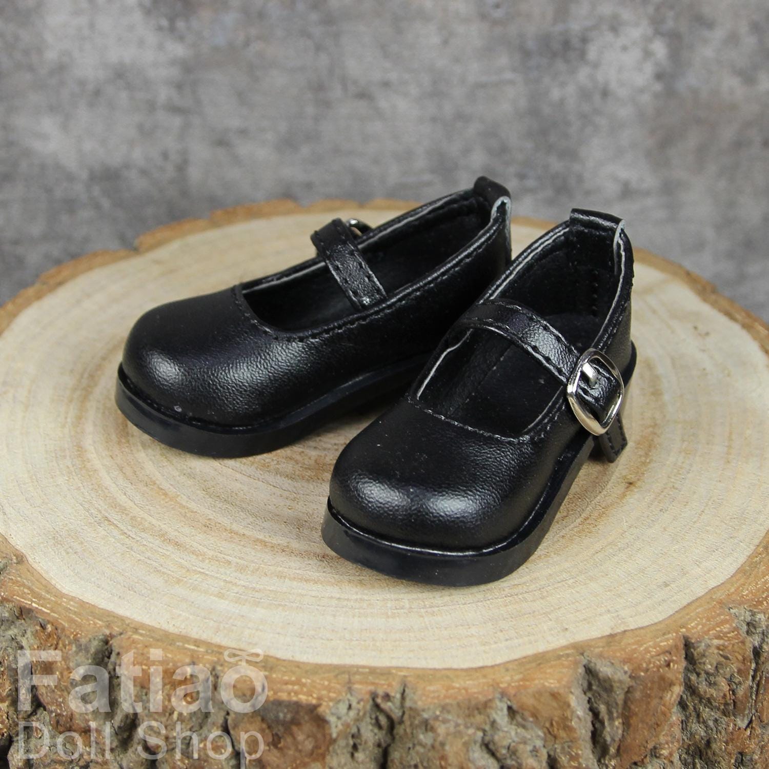 Fatiao - New 1/4 BJD MSD Dollfie Dolls Mary Jane Shoes - Black (Size 5.5cm)