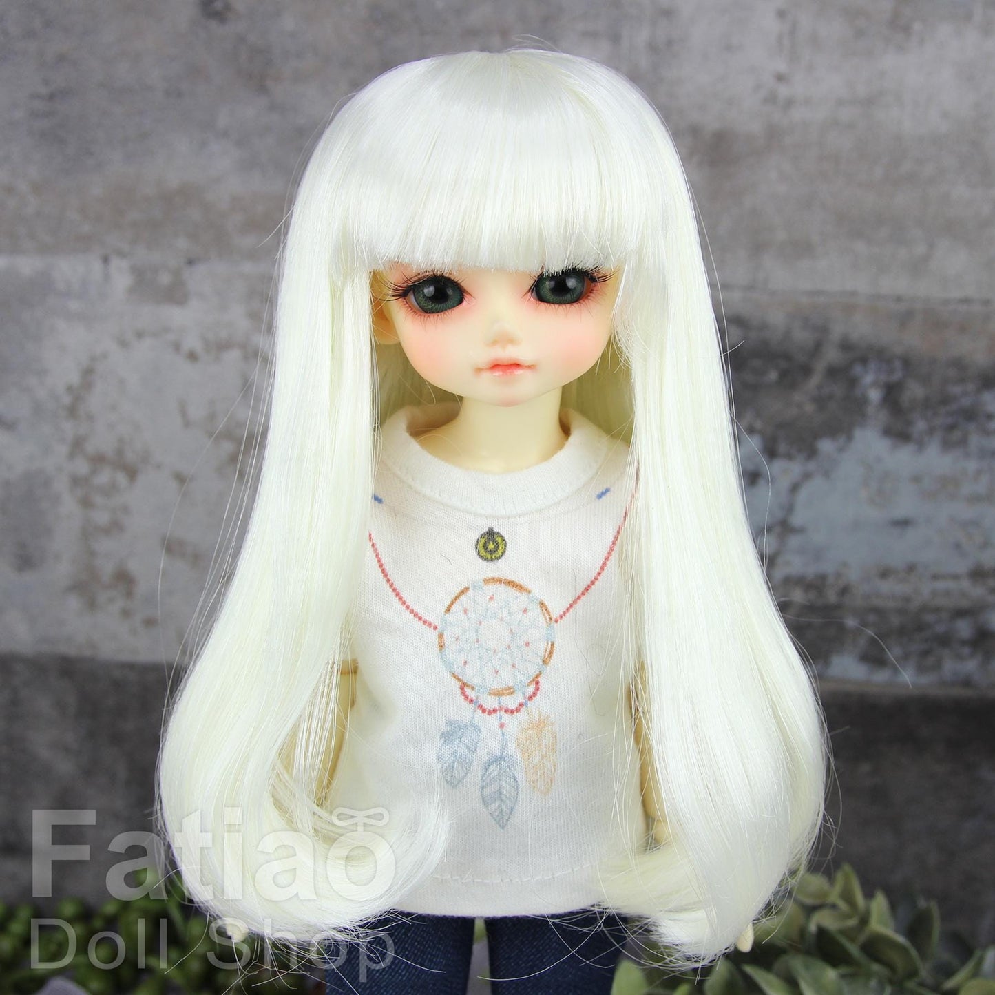 Fatiao - New Dollfie Yo-SD 1/6 BJD - Dolls Wig 6-7 inch - Milk white