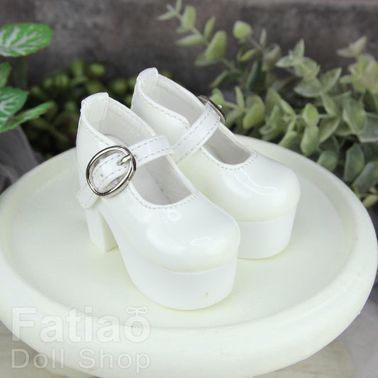 Fatiao - New 1/4 BJD Dollfie MSD MDD High Heeled Shoes - White (Size 5.5cm)