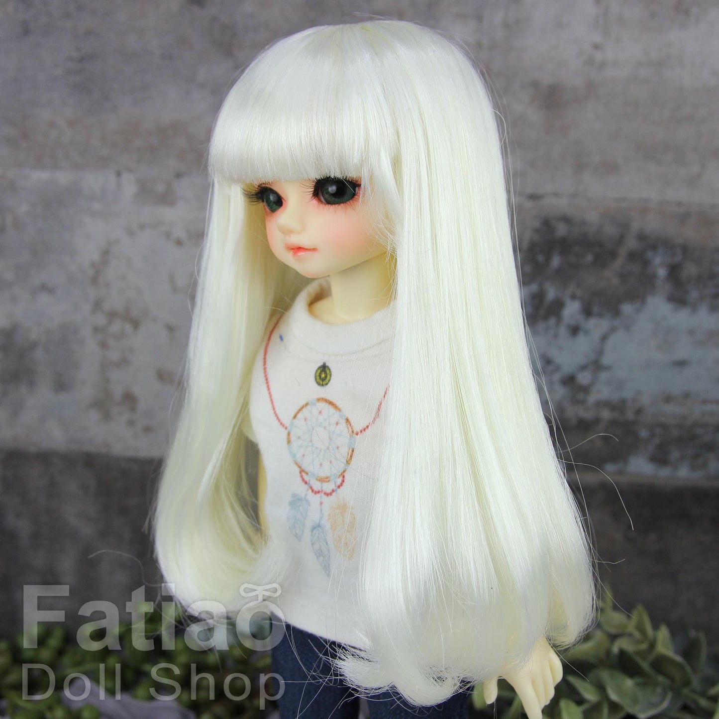 Fatiao - New Dollfie Yo-SD 1/6 BJD - Dolls Wig 6-7 inch - Milk white
