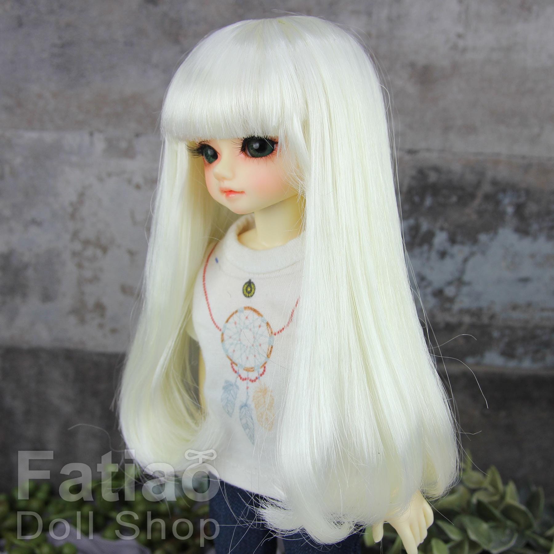 Fatiao - New Dollfie Yo-SD 1/6 BJD - Dolls Wig 6-7 inch - Milk white