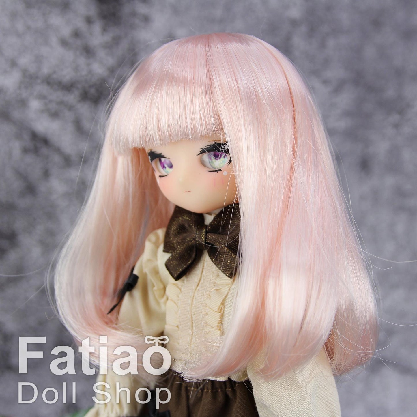 Fatiao - New Dollfie little pullip DAL Nendoroid BJD Dolls Wig - size 4-5" - Light Pink