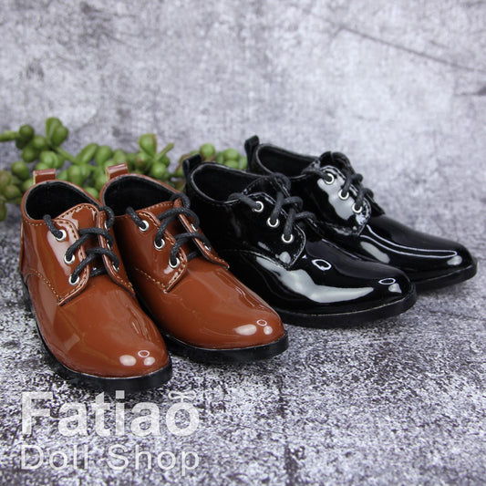 Fatiao - New 1/3 BJD Supper dollfie 13/17SD Boy Tip Leather Suit Derby Shoes Brown/Black(Size 8.5cm)