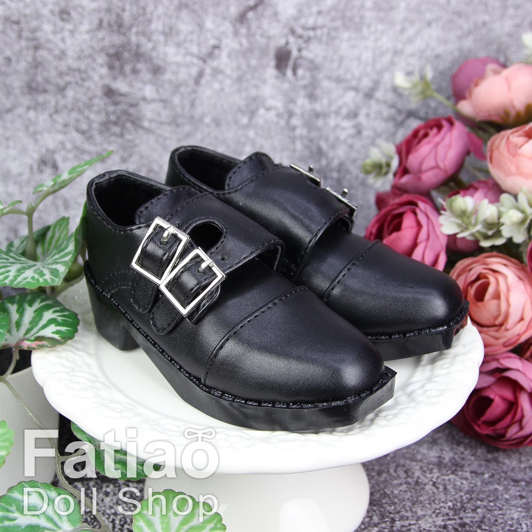 Fatiao - 13/17SD Uncle BJD Supper dollfie Dolls Monk Leather Suit Shoes - Black