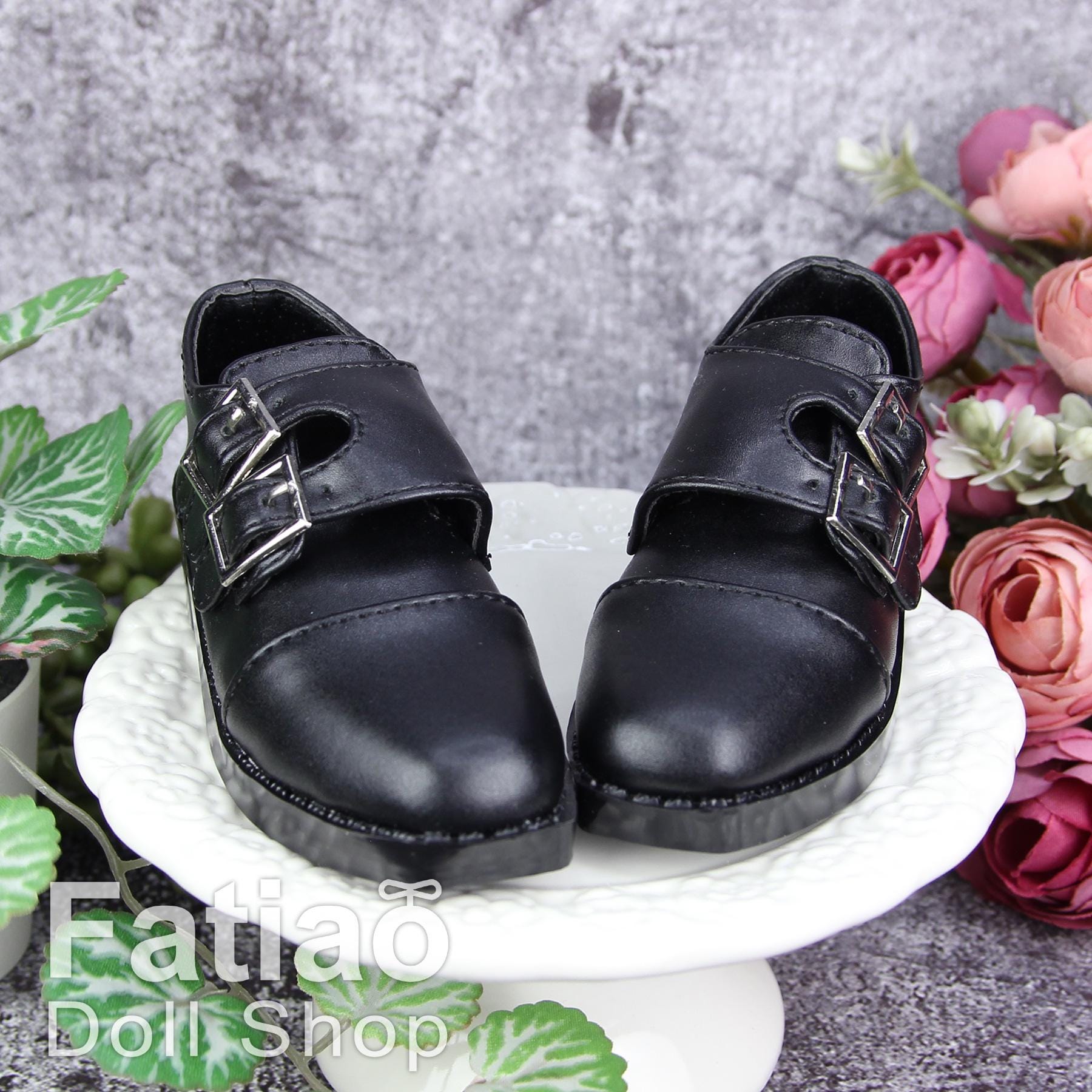 Fatiao - 13/17SD Uncle BJD Supper dollfie Dolls Monk Leather Suit Shoes - Black